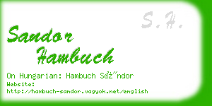 sandor hambuch business card